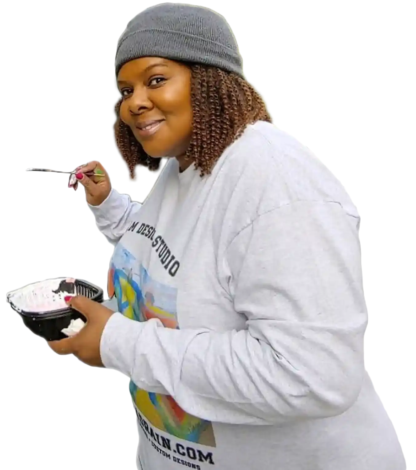 A picture of Tamara with a paintbrush