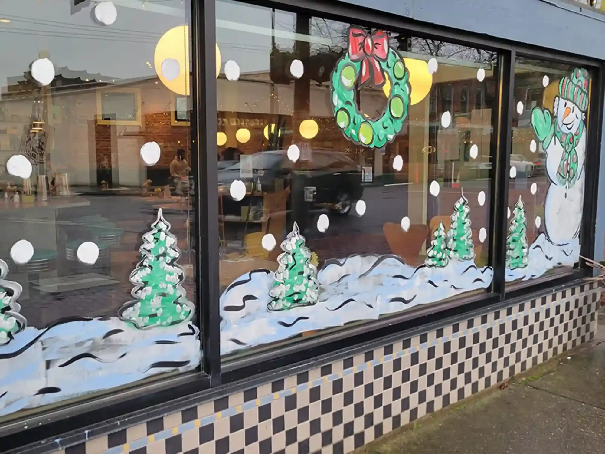 An example of the artist's window designs for storefronts