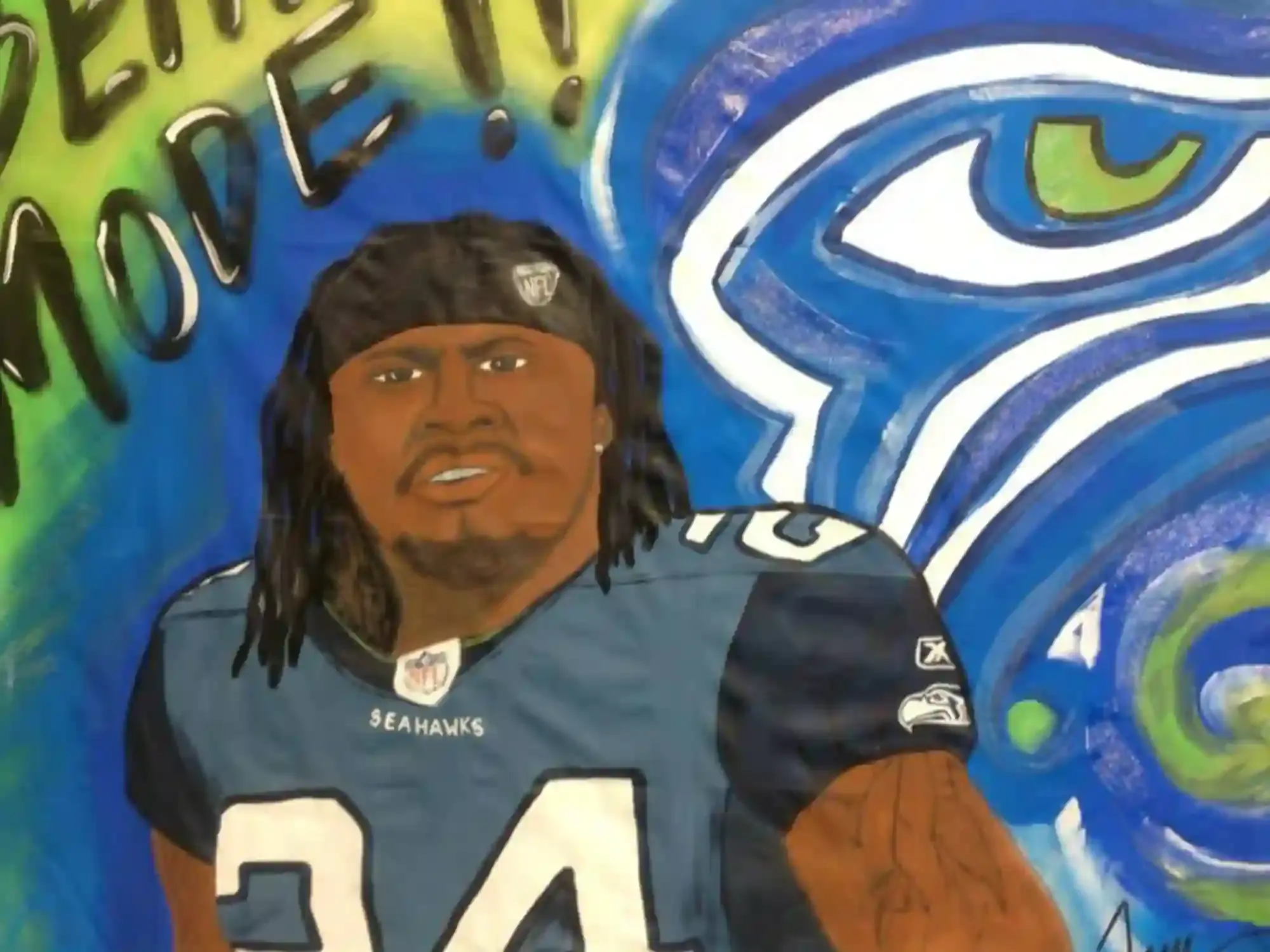 An example of the artist's window designs for storefronts